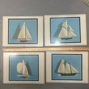 Set of Nautical Sailboat Placemats